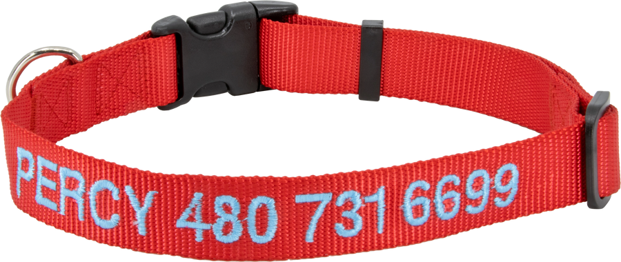 Personalized Nylon Pet Collar Red