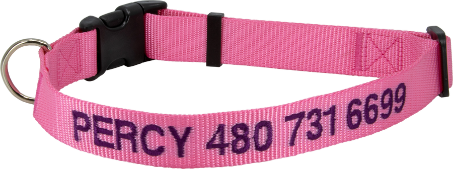 Personalized Nylon Pet Collar Pink