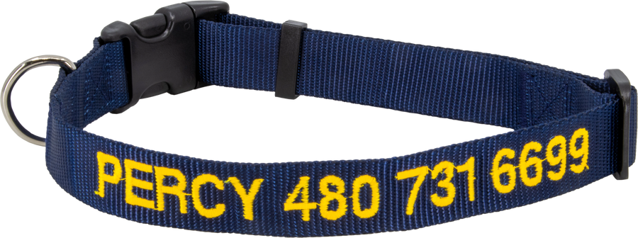 Personalized Nylon Pet Collar Navy Blue
