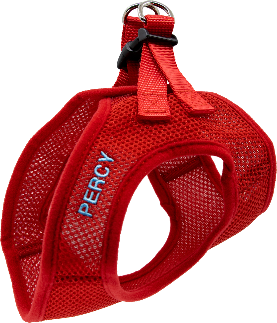 Personalized Mesh Pet Harness Red