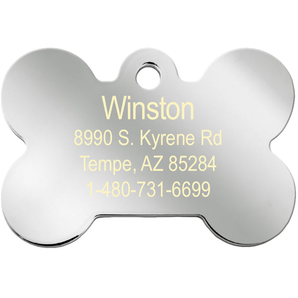 Black Tuxedo Epoxy Medium Bone Pet ID Tag