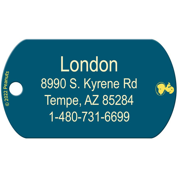 Peanuts Space Rocket, Military Shape Pet ID Tag
