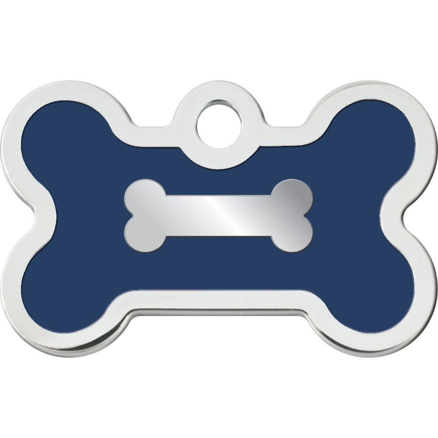 Small Bone Shape Dog Tag with Chrome Detail – Quick-Tag