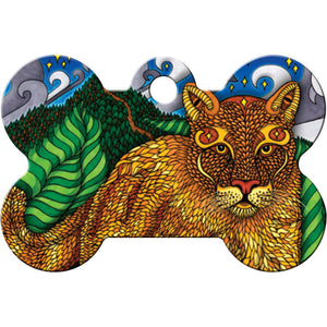 Phil Lewis Mountain Lion Dog Tag, Medium Bone
