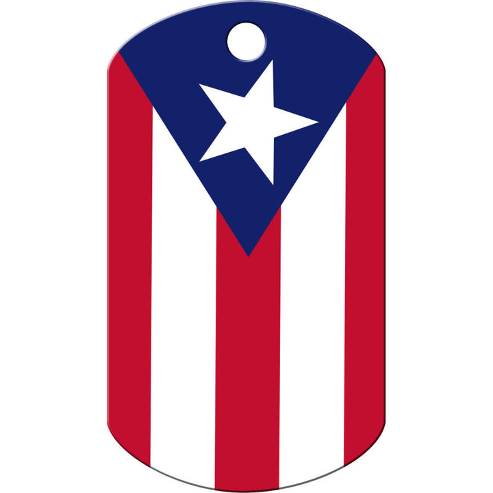 Puerto Rico Flag Dog Tag, Military Shape