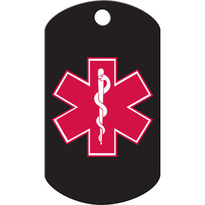 Medical ID Dog Tag, Military Shape