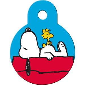 Snoopy & Woodstock Pet ID Tag, Small Circle