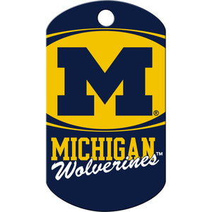 Michigan Wolverines Dog Tag, Military Shape