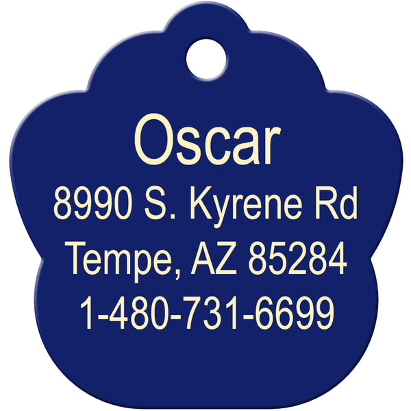 Paw Shape Pet ID Tag, Large