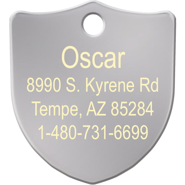 Shield Shape Pet Tag