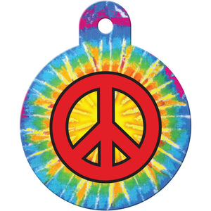 Tie Dye Peace Pet ID Tag for Dogs and Cats