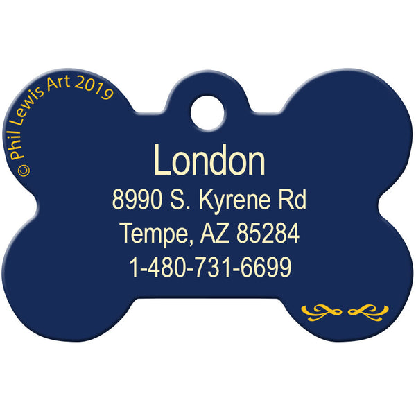 Phil Lewis Mountain Lion Dog Tag, Medium Bone