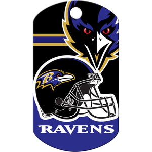 Baltimore Ravens Dog Tag, Military Shape
