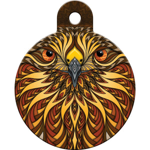 Phil Lewis Red-tailed Hawk Dog Tag, Large Circle