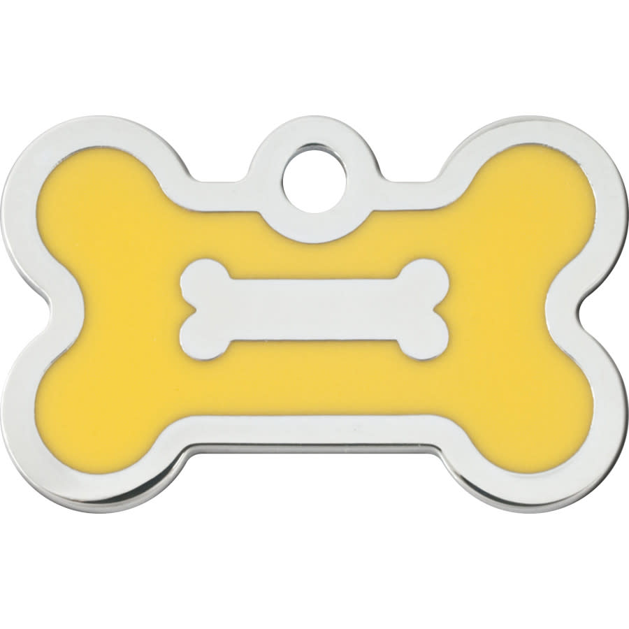 Small Bone Shape Dog Tag with Chrome Detail