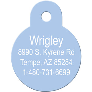 Small Circle Pet ID Tag Light Blue by Quick-Tag