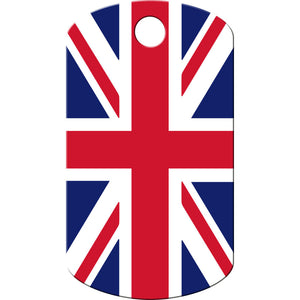 England Flag Pet ID Tag, Small Military Shape