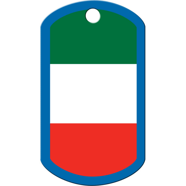 Italian Flag Dog Tag, Military Shape