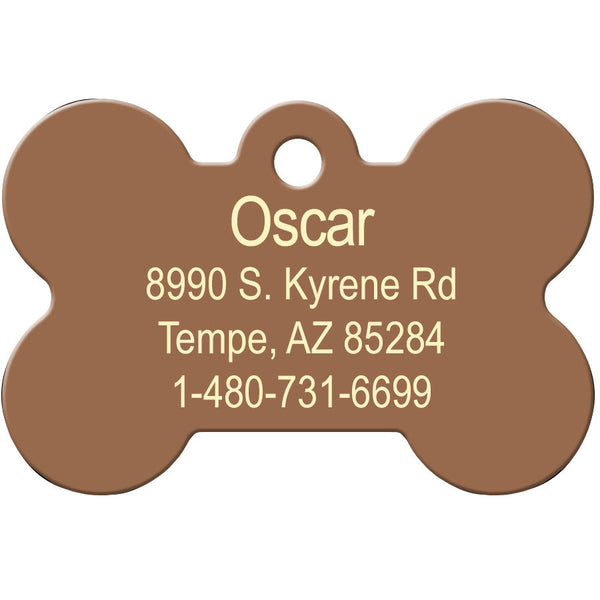 Copper Paws and Hearts Dog Tag, Medium Bone