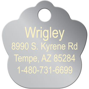 Small Paw Shape Dog Tag with Plated Brass