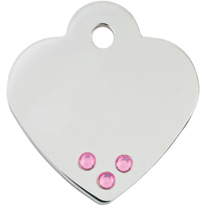 Crystal Heart Shape Pet Tag Front