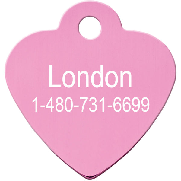 Crystal Heart Shape Pet Tag, Lightweight