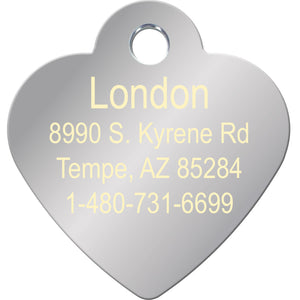 Small Heart Shape Pet Tag with Crown