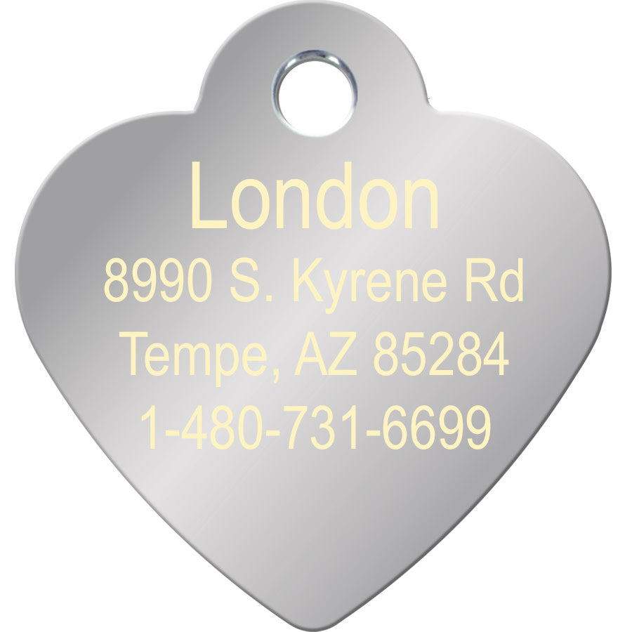 Small Heart Shape Pet ID Tag with Crown by Quick-Tag