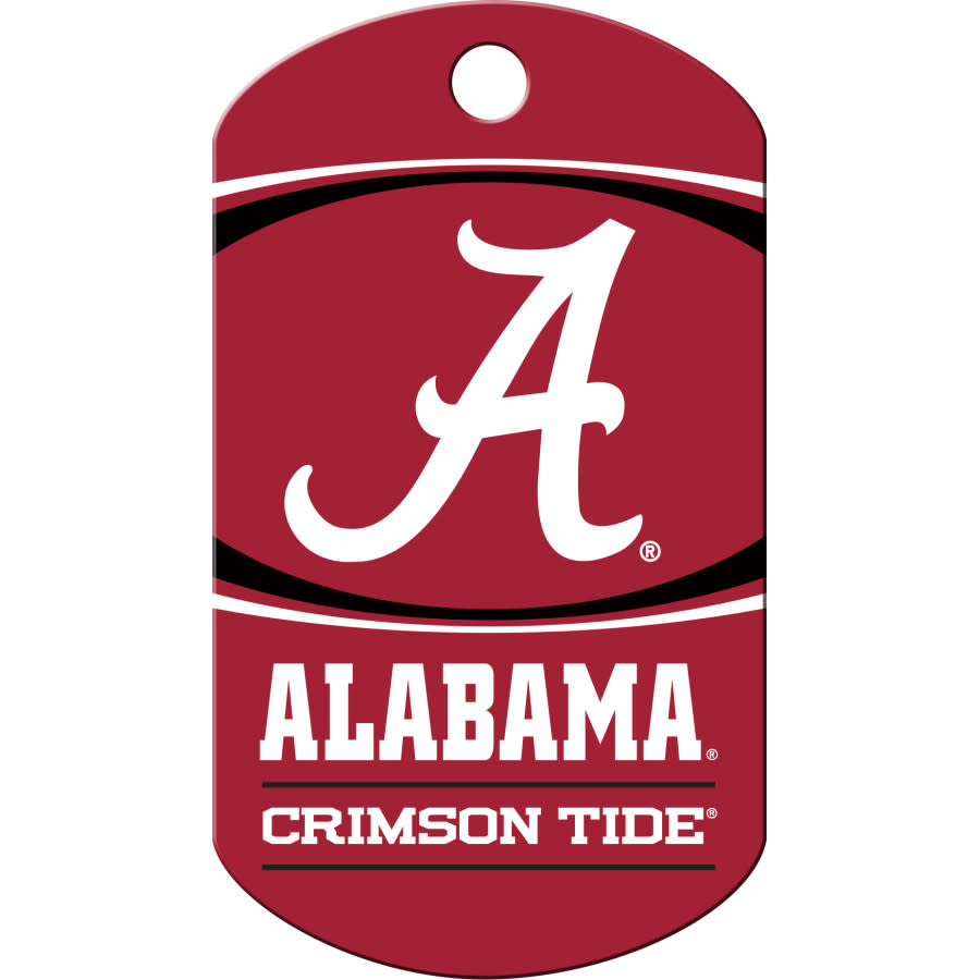 Alabama Crimson Tide Dog Tag, Military Shape