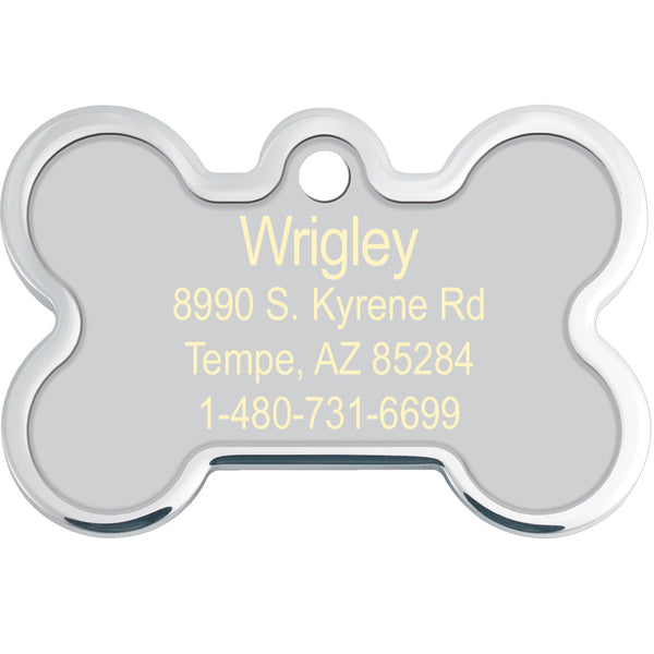 Lattice Print Dog Tag with Raised Edge