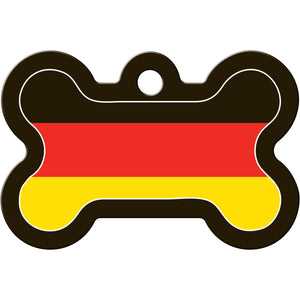 German Flag Dog Tag, Medium Bone