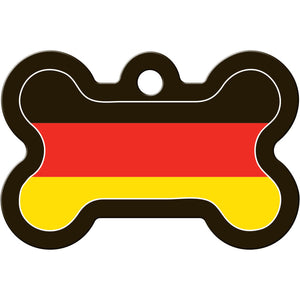 German Flag Dog Tag, Medium Bone