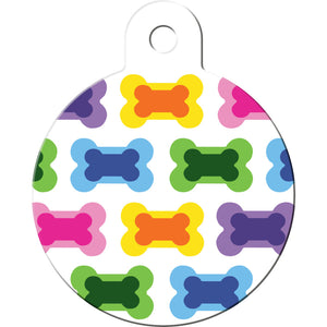 Multi Color Bones Dog Tag