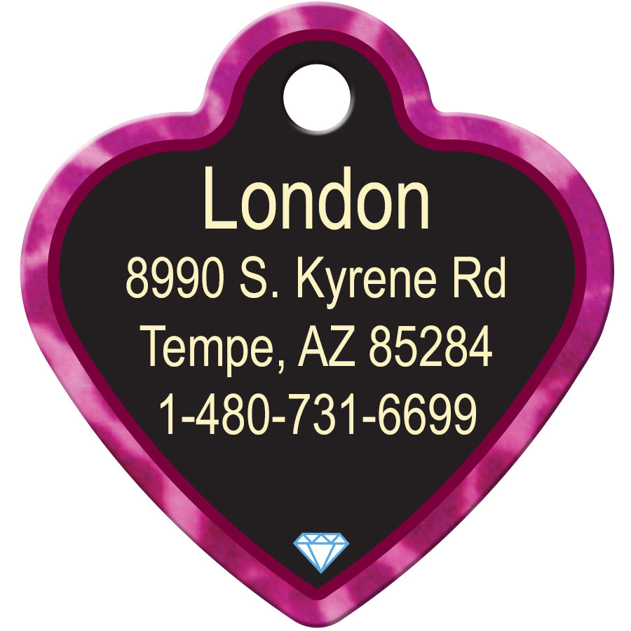 Diva Heart Pet ID Tag for Dogs and Cats