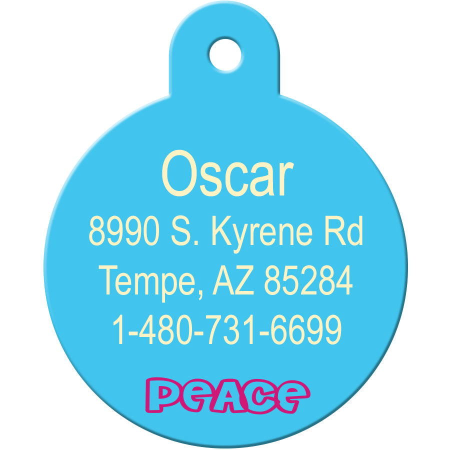 Tie Dye Peace Pet ID Tag for Dogs and Cats