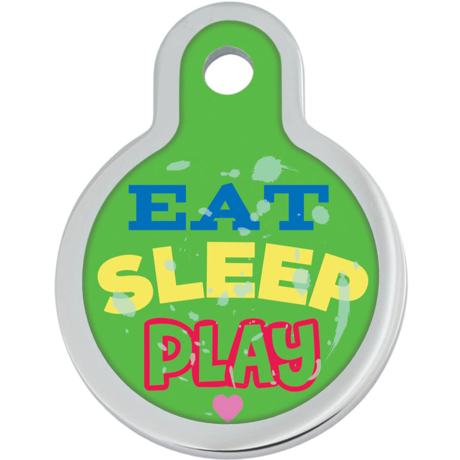 Eat Play Sleep Pet Tag, Small Circle
