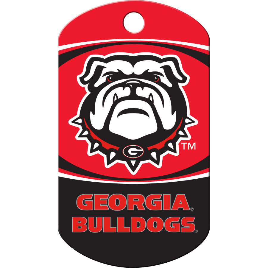 Georgia Bulldogs Dog Tag, Military Shape
