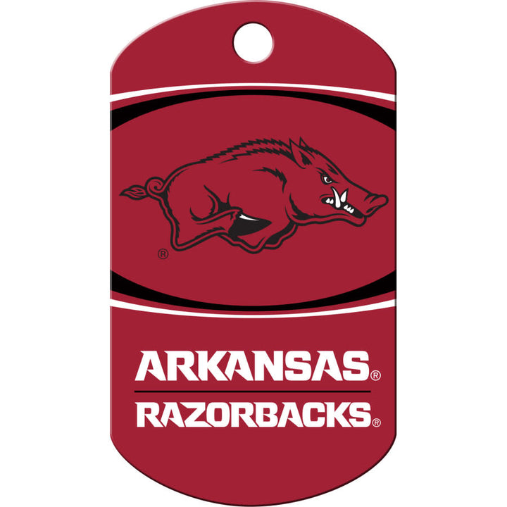 Arkansas Razorbacks Dog Tag, Military Shape