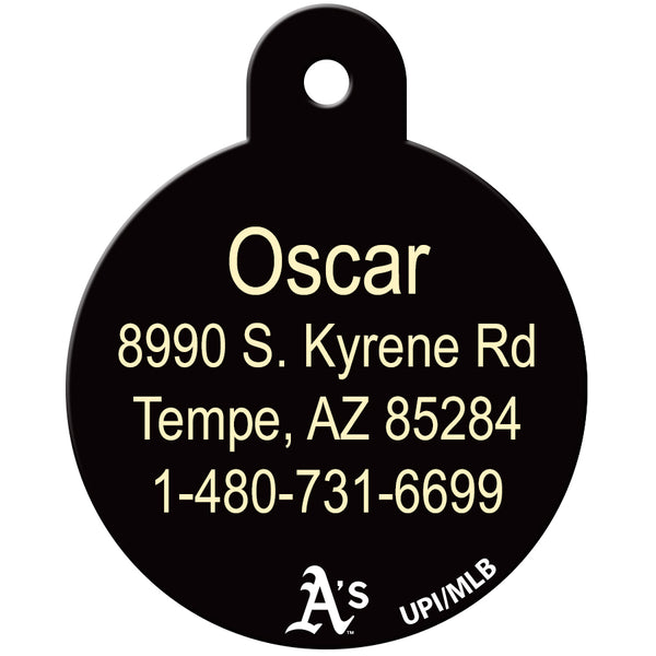 Oakland A's Pet ID Tag for Dogs and Cats