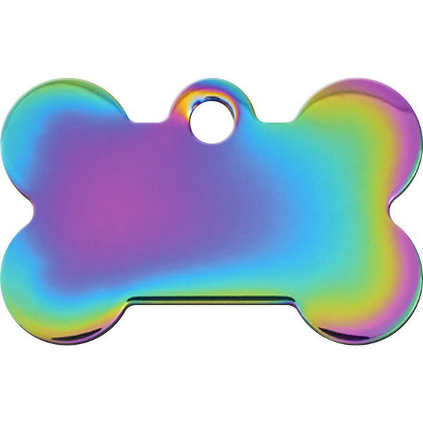 Small Bone Shape Dog Tag with Plated Brass