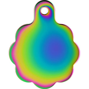 Flower Shape Dog Tag Front Back