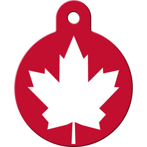 Canadian Flag Dog Tag, Large Circle