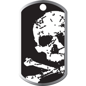 Skull and Crossbones Military Dog Tag