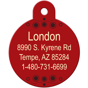 Day Of The Dead Dog Tag, Large Circle