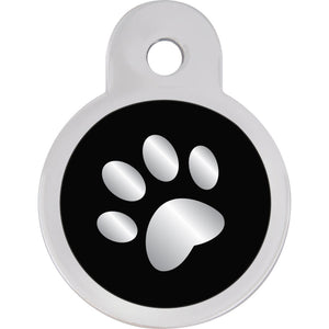 Small Dog Tag with Paw Print 