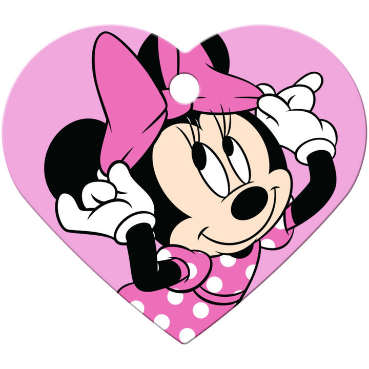 Minnie Mouse Bow Dog Tag, Large Heart