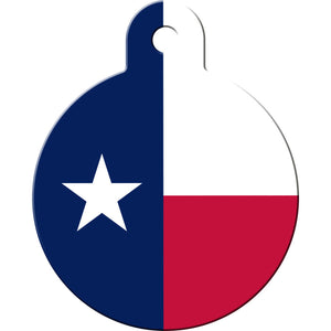 Texas Flag Pet ID Tag, Large Circle