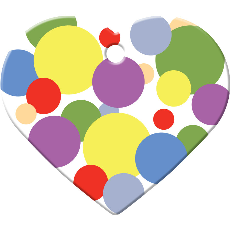 Multi Color Polka Dot Heart Dog Tag