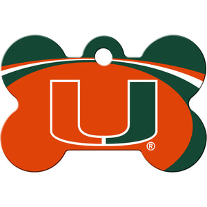 Miami Hurricanes Dog Tag, Medium Bone