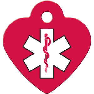 Medical ID Pet Tag, Small heart